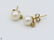 8Pcs 14 Karat Yellow GOLD PEARL DIAMOND EARRINGS Studs - 2