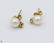 8Pcs 14 Karat Yellow GOLD PEARL DIAMOND EARRINGS Studs - 4