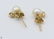8Pcs 14 Karat Yellow GOLD PEARL DIAMOND EARRINGS Studs - 5