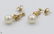 8Pcs 14 Karat Yellow GOLD PEARL DIAMOND EARRINGS Studs - 8