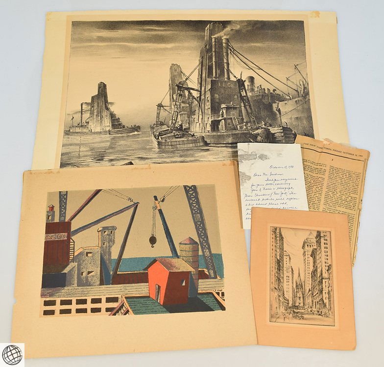 3Pcs Manhattan Etching VINTAGE & ANTIQUE ART Joseph (1 of 7)