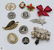 12Pcs Cameo Rhinestones VINTAGE PINS Shooting Star