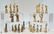 Glazed Clay ANTIQUE MEXICAN FOLK ART CHESS SET c1910