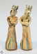 Glazed Clay ANTIQUE MEXICAN FOLK ART CHESS SET c1910 - 2