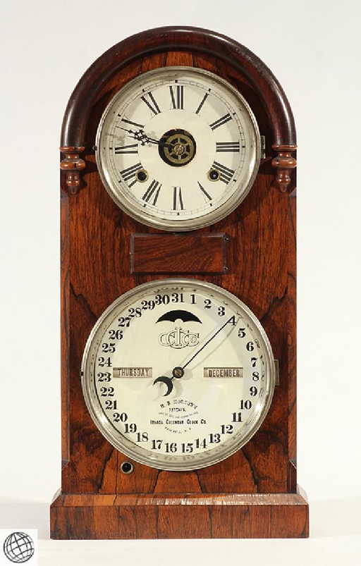 Antique Restored ITHACA CALENDAR CLOCK Model 5 C1879