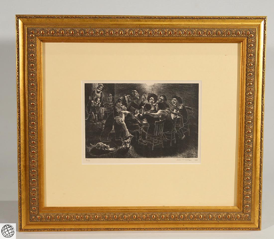 The Drunk JOHN MCCLELLAN Original Pencil Signed: Details: This fascinating pencil signed and numbered lithograph by the noted English-American printmaker John Ward McClellan is entitled The Drunk and dates from circa 1935. It is attractively framed