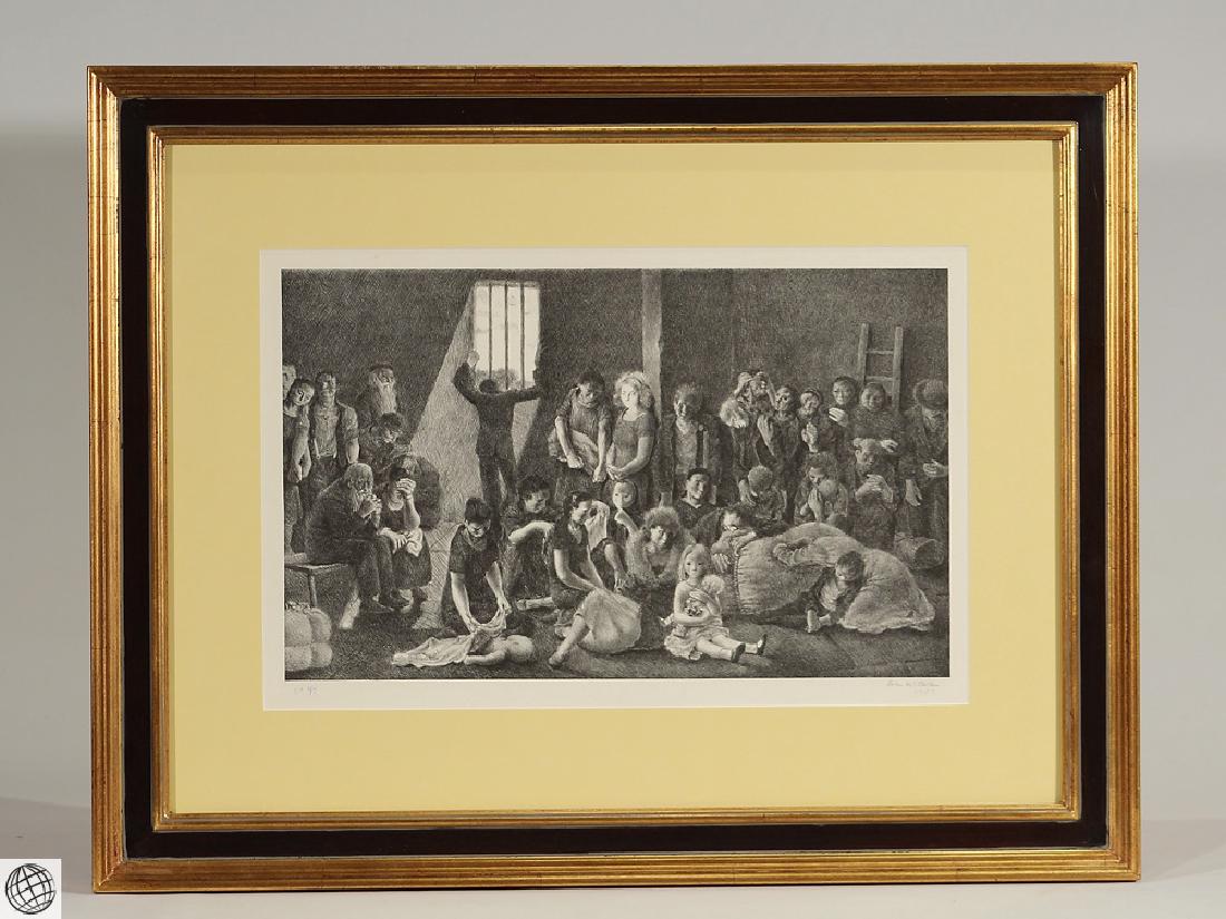 Imprisoned People JOHN MCCLELLAN Original Pencil Signed: Details: This fascinating pencil signed and numbered lithograph by the noted English-American printmaker John Ward McClellan is entitled Imprisoned People and dates from 1939. It is attractively fram