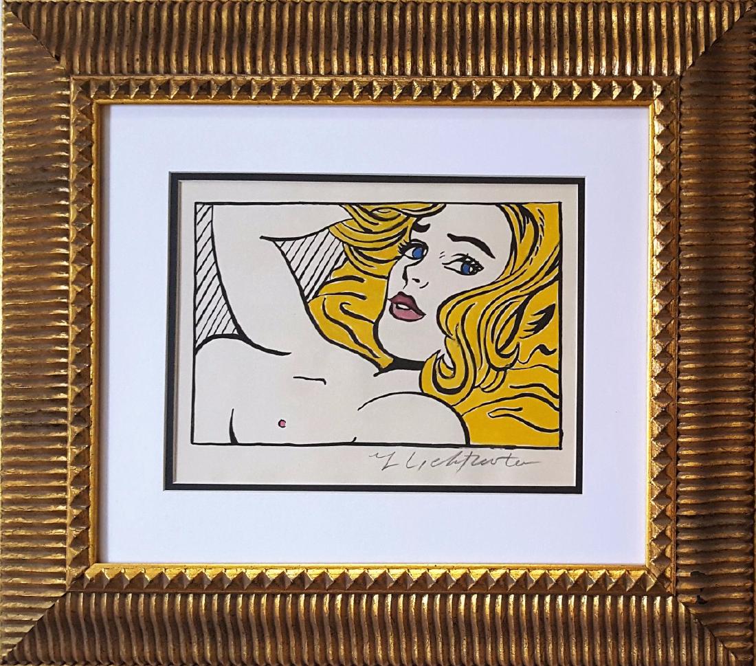 Roy Lichtenstein gouache on paper signed painting (1 of 3)