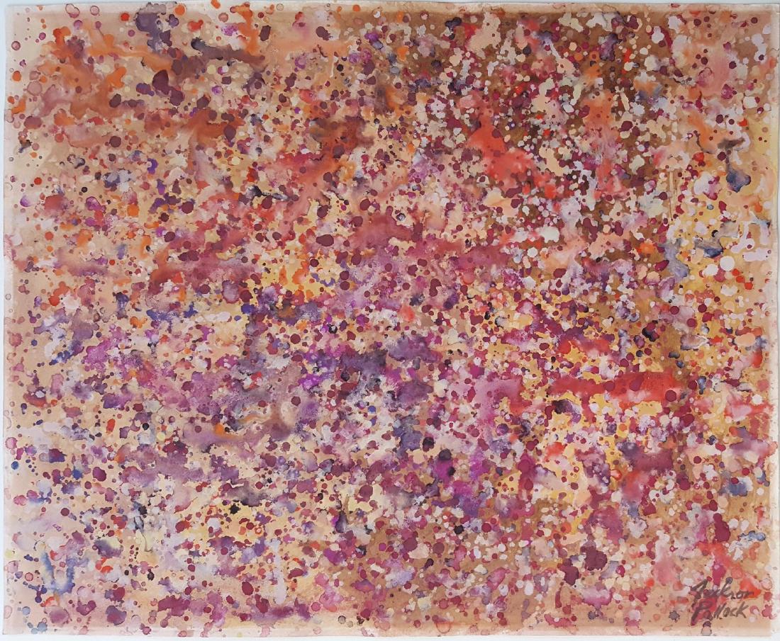 Jackson Pollock mixed media on paper signed painting (1 of 2)