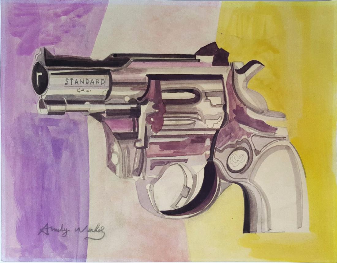 Andy WARHOL gouache on paper signed painting. (1 of 2)