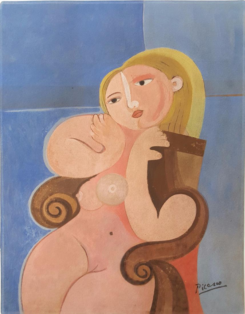 Pablo PICASSO gouache on paper signed painting (1 of 2)