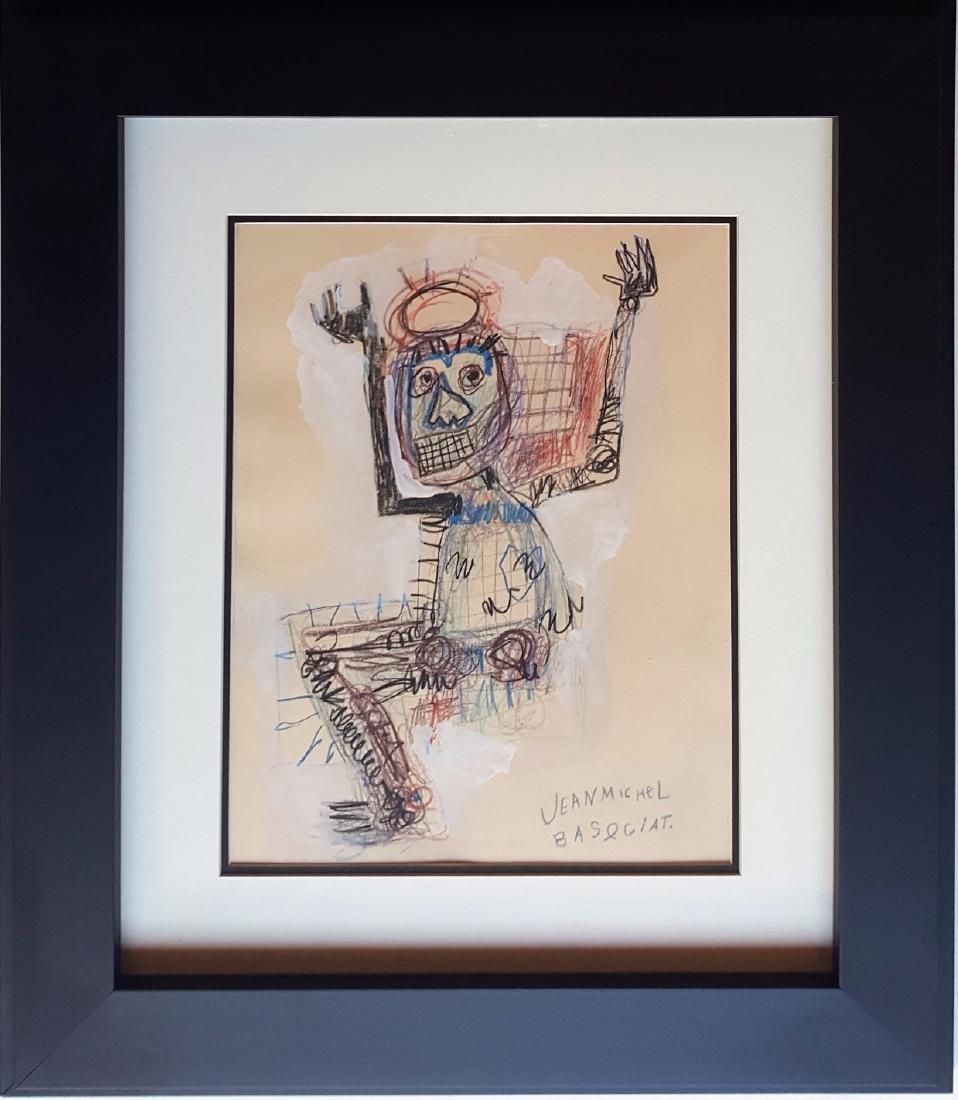 JEAN MICHEL BASQUIATÂ  mixed media on paper signed (1 of 3)