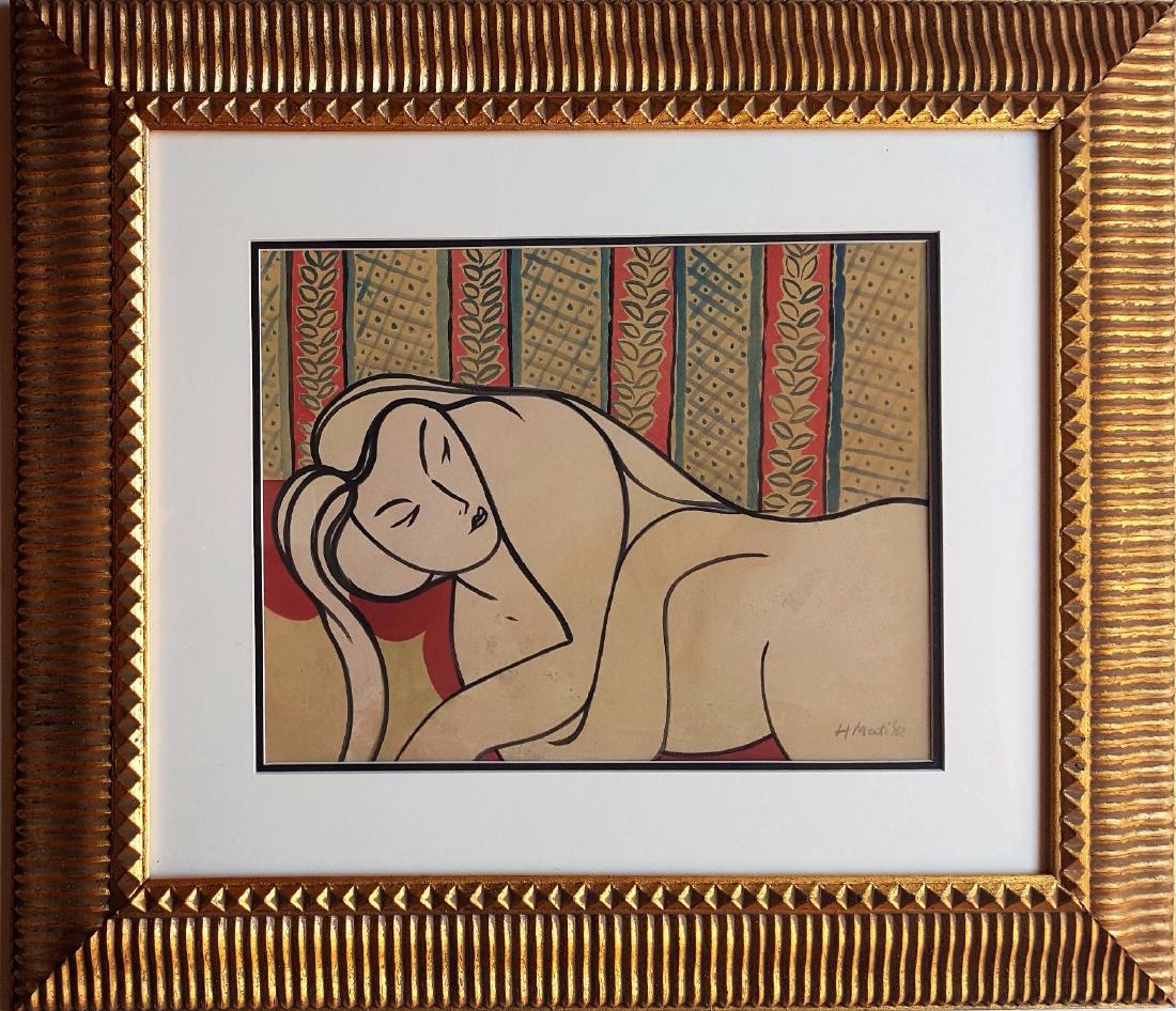 Henri MATISSE gouache on paper signed painting (1 of 3)