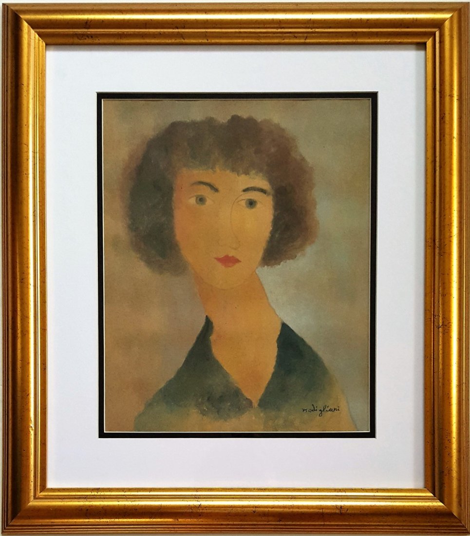 Signed Amedeo Modigliani gouache on paper (1 of 3)