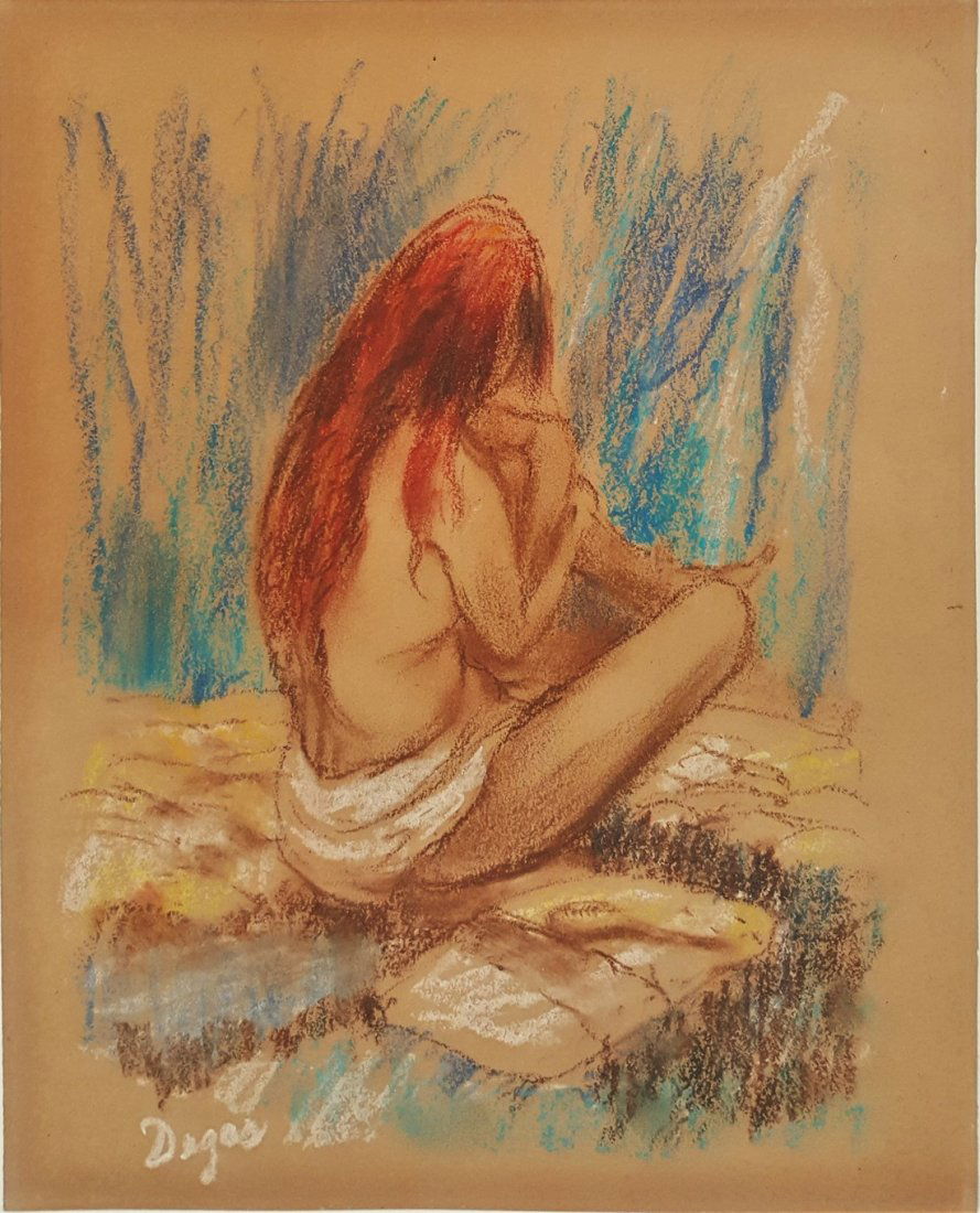 Edgar Degas pastel on paper signed painting (1 of 2)