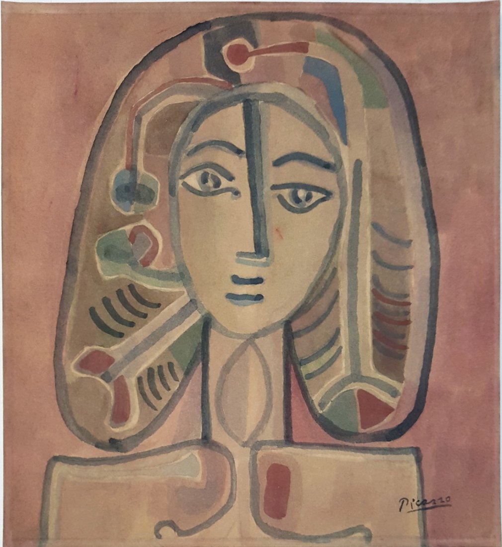 Signed Pablo Picasso gouache on paper (1 of 2)