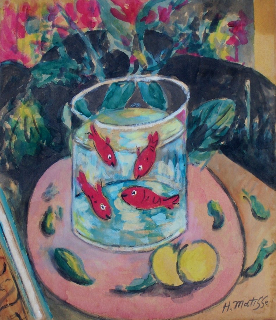 Signed Henri Matisse gouache and ink on paper (1 of 1)