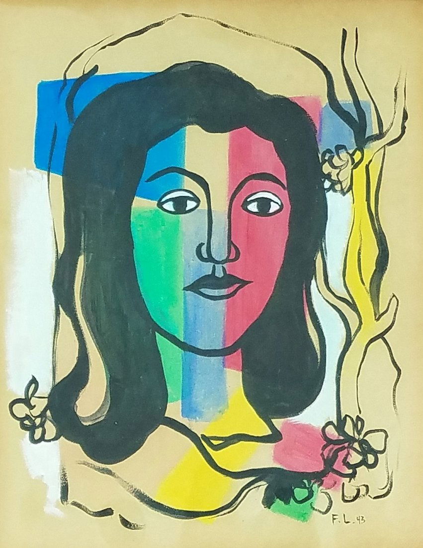 Signed Joseph Fernand Henri Léger, gouache and ink on (1 of 1)