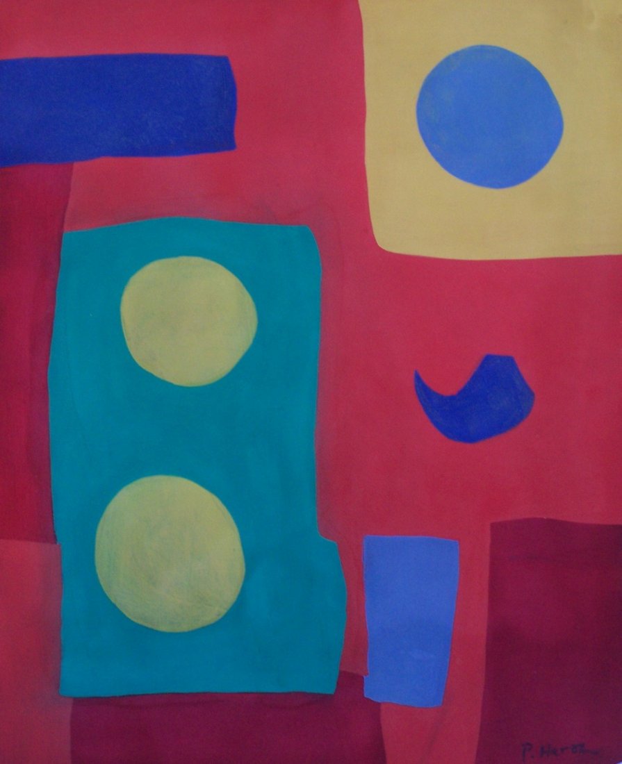 Signed Patrick Heron, gouache on paper: Signed Patrick Heron, gouache on paper 14 1/2 x 11 1/2 in. Good condition. Framed. Private collection.