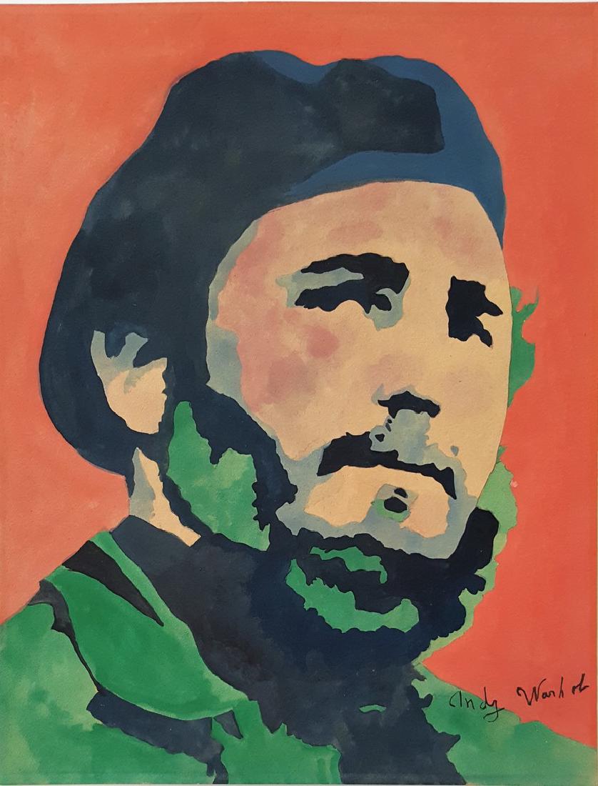 Andy WARHOL gouache on paper signed painting (1 of 2)