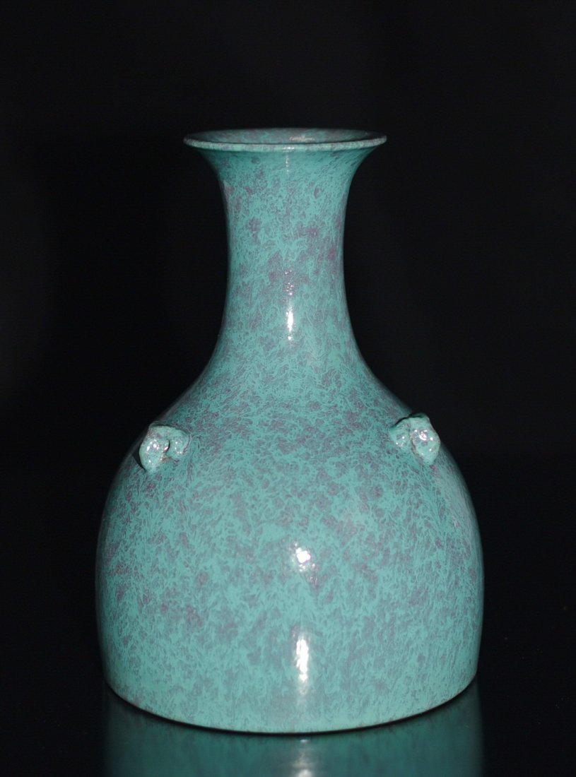 A 'ROBOIN'S EGG' BLUE-ENAMELED ZUN VASE: Height 20.2cm