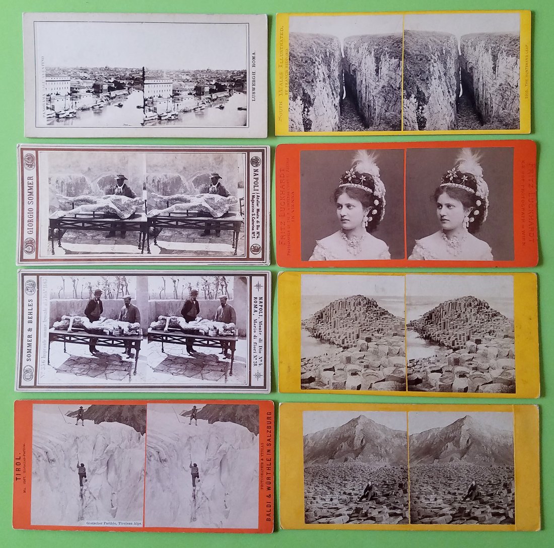 100 EUROPEAN STEREOVIEWS ESP. ITALY PLUS 5 FRENCH GLASS (1 of 2)
