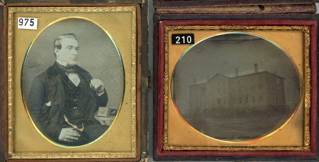 DAGUERREOTYPE DISPLAYED & SCHOOLHOUSE OUTDOOR SCENE (1 of 1)