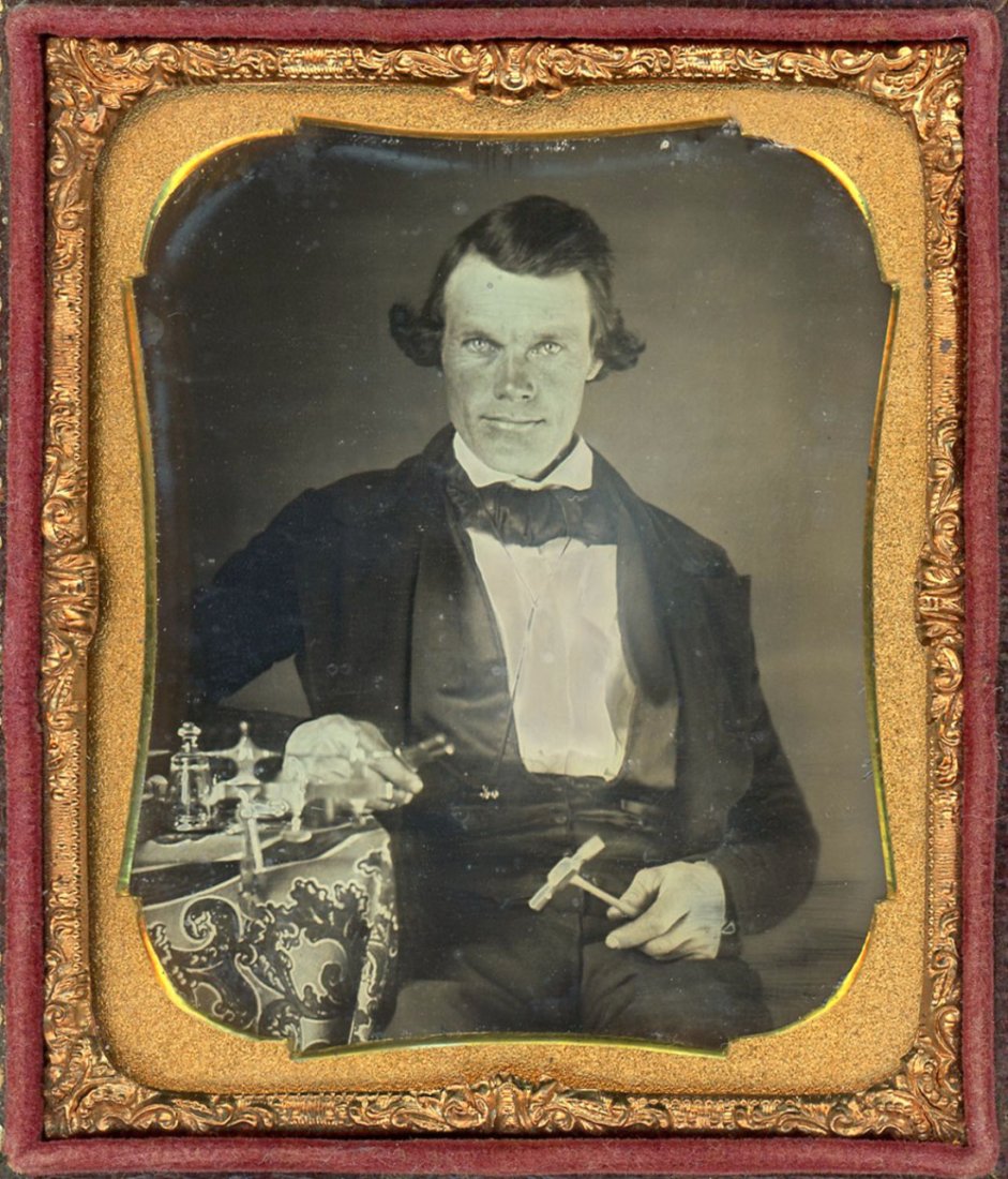 OCCUPATIONAL DAGUERREOTYPE: WATCHMAKER & TOOLS (1 of 2)
