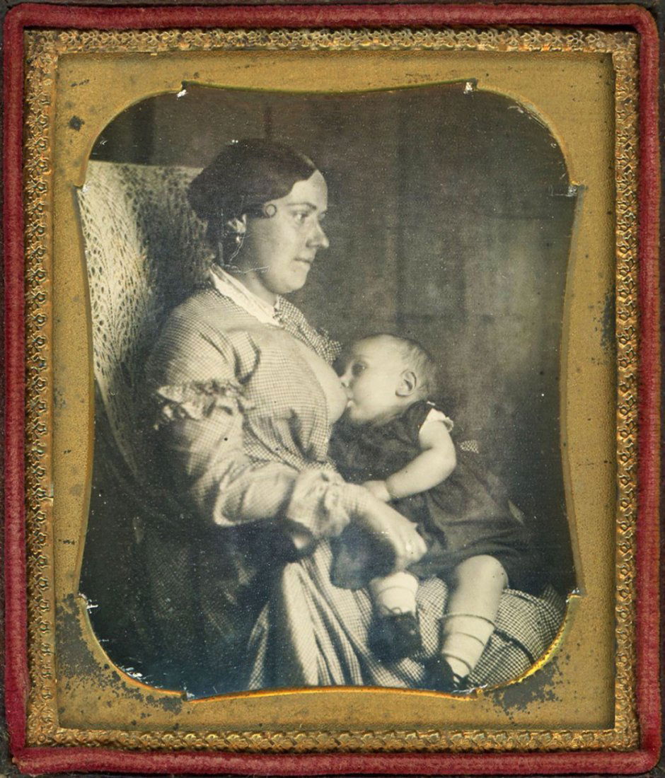 WOMAN NURSING BABY DAGUERREOTYPE (1 of 2)