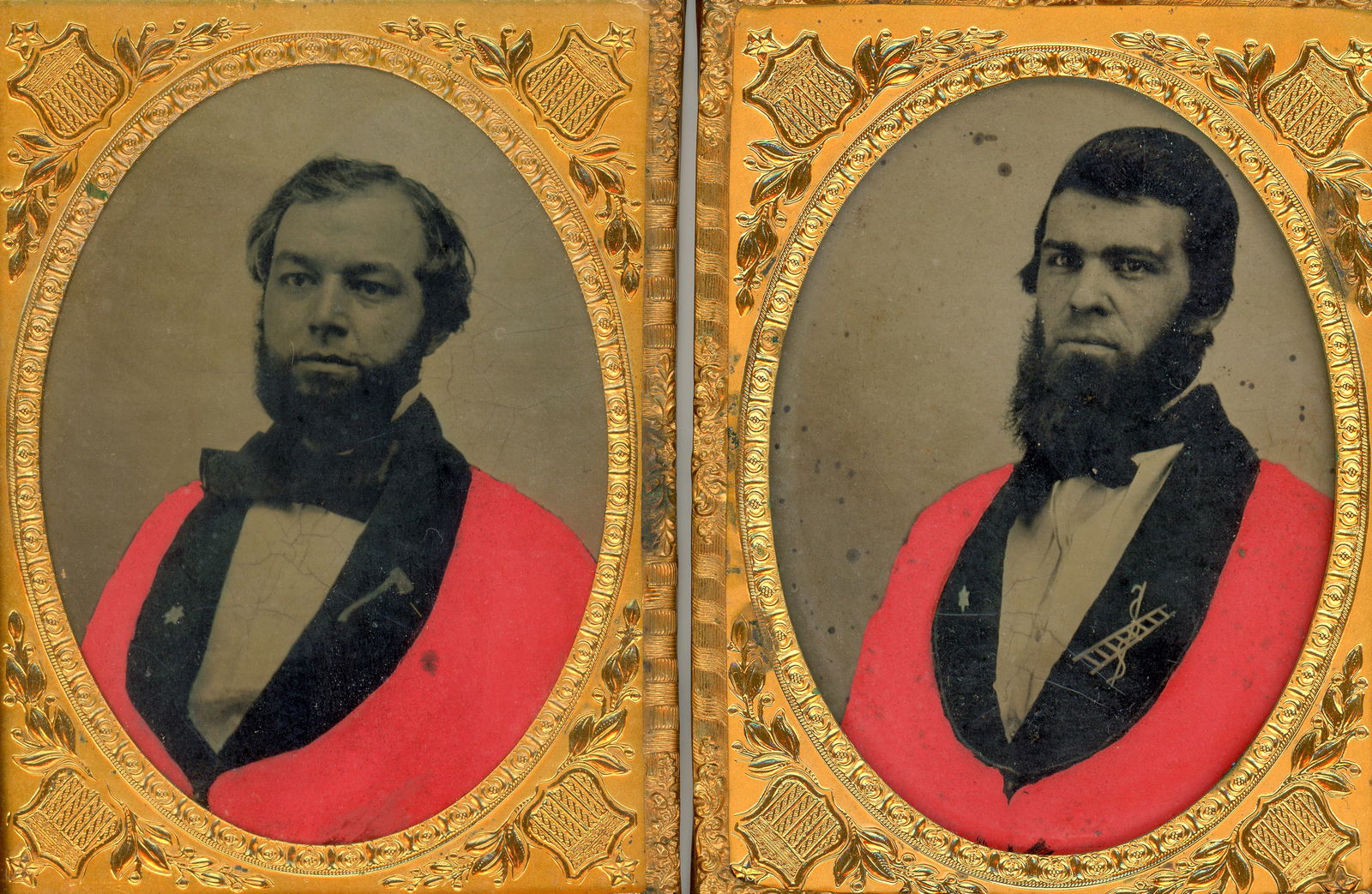 [Tintypes] Firemen with Tinted Blouses (1 of 3)