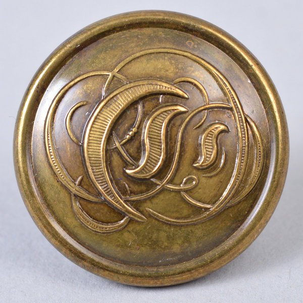 Non-Excvtd. Lined Old English "C" Cavalry 23mm Button: This button has a rich aged patina on the face and the reverse is backmarked "Halfmann & Taylor Montgomery, Alabama" (SIC). Albert: CS129A, Tice: CSC212A1