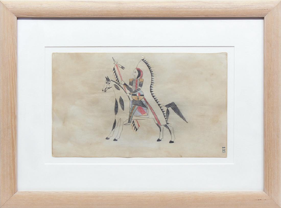 Unknown Artist - Horse with Warrior #135 (1 of 1)