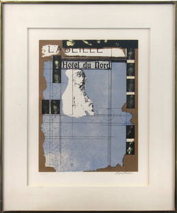 Joseph Cornell, Untitled (Hotel du Nord): ARTIST: Joseph Cornell (1903-1972) MEDIUM: Screenprint EDITION: #62 of 125 DATE: 1972 DIMENSIONS: 14.75 x 11 in. (image); 23.75 x 19.875 in. (framed) SIGNATURE: In pencil lower right Joseph Cornell, l