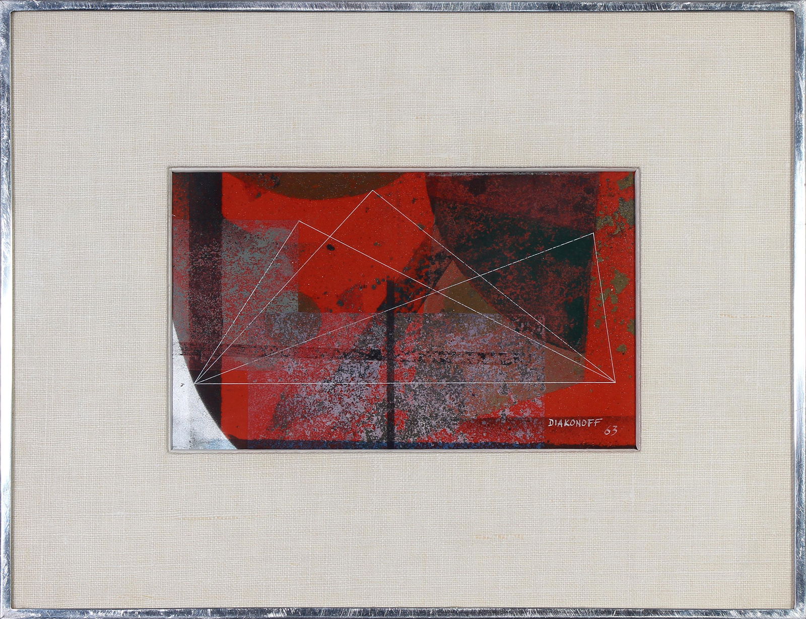 Serge Diakonoff, Untitled (Abstract Red, Black, Silver) (1 of 1)
