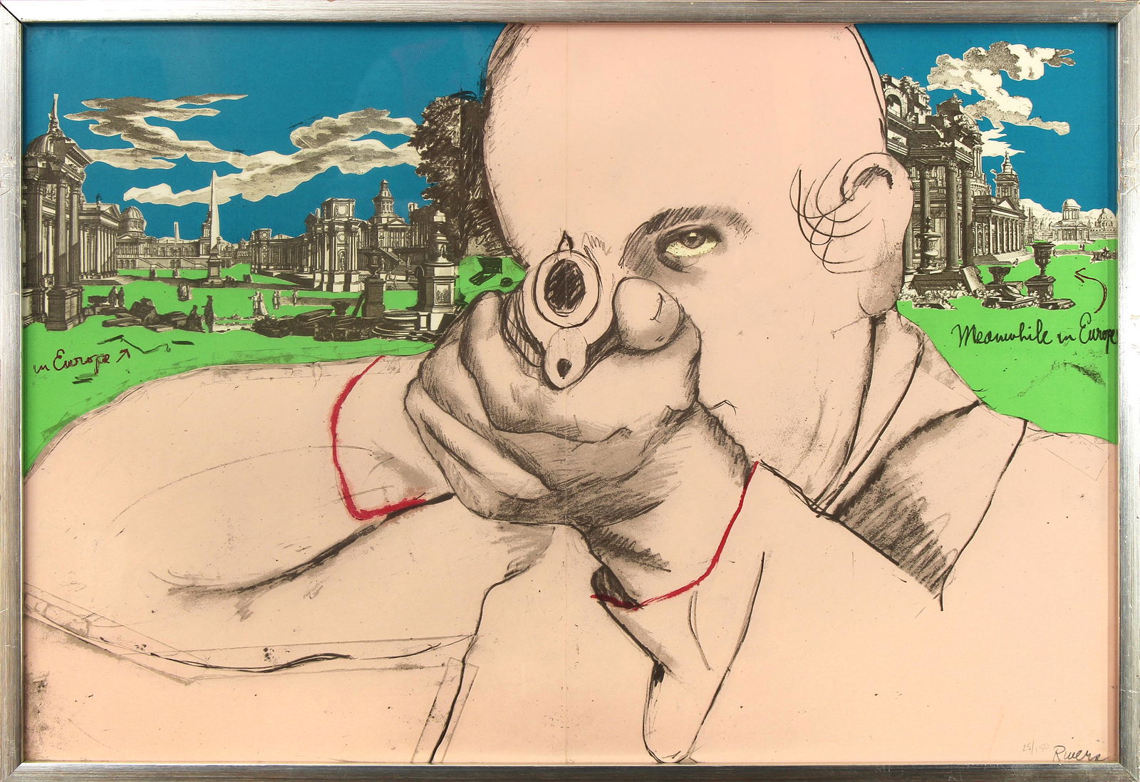 Larry Rivers, Ready Aim: ARTIST: Larry Rivers (1923-2002) MEDIUM: Screenprint DATE: 1970 DIMENSIONS: 19 x 27.375 in. (sight); 20 x 28.75 in. (framed) SIGNATURE: LR in pencil 25/150 Rivers CONDITION: Fine PROVENANCE: Dr. Marti