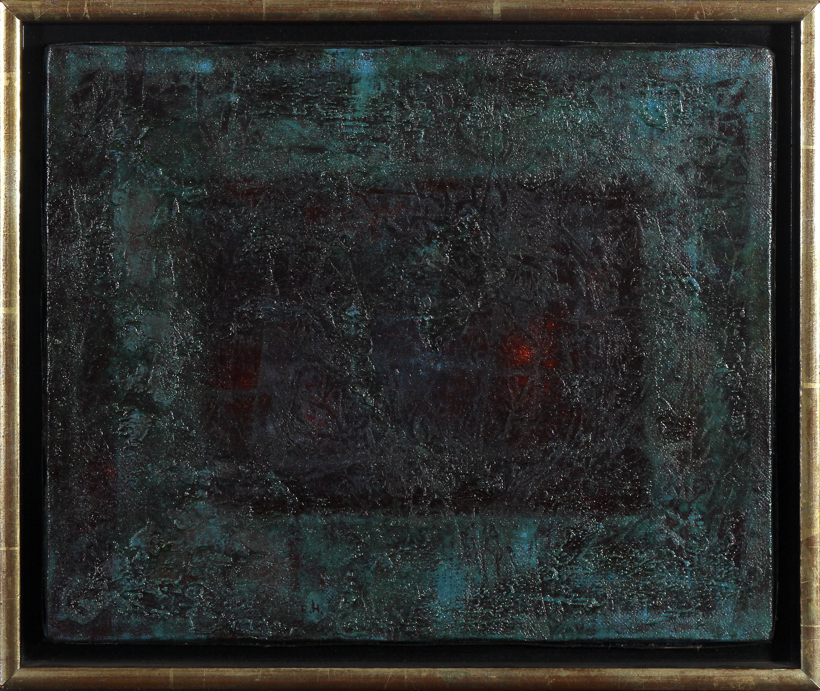 Ernst Halpern, Search #2: ARTIST: Ernst Halpern MEDIUM: Oil on Canvas DATE: ca. 1960s DIMENSIONS: 8.125 x 10.125 in. (image); 9.375 x 11.375 in. (framed) SIGNATURE: LL of center E.H. CONDITION: Fine PROVENANCE: Los Angeles Cou