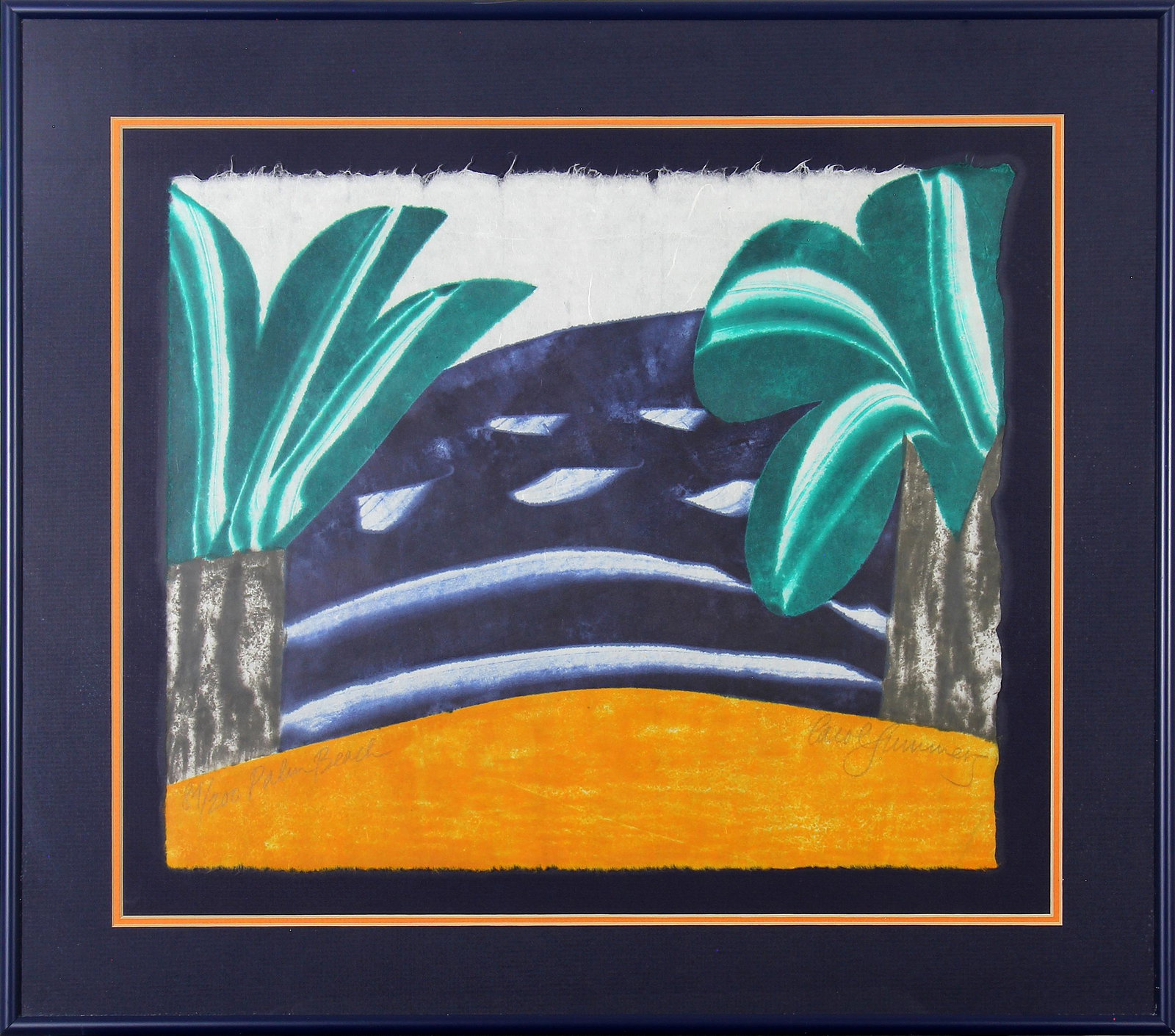 Carol Summers, Palm Beach: ARTIST: Carol Summers (1925-2016) MEDIUM: Woodcut DATE: 1986 DIMENSIONS: 12.625 x 15 in. (image); 18.75 x 21.375 in. (framed) SIGNATURE: LL in pencil 84/200 Palm Beach, LR Carol Summers CONDITION: Fin
