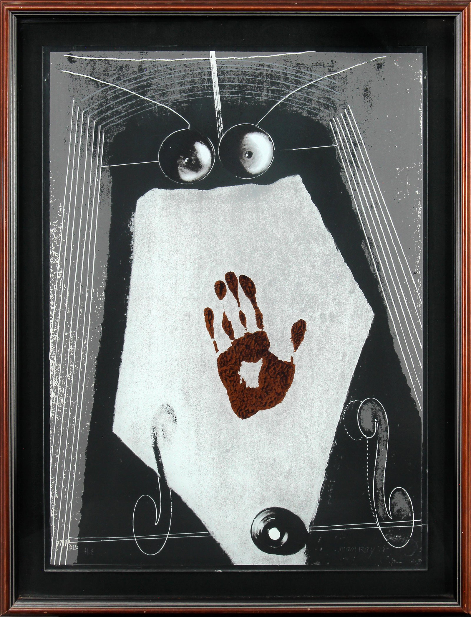 Man Ray, Self Portrait: ARTIST: Man Ray (1890-1976) MEDIUM: Screenprint on Plexiglass DATE: n.d. DIMENSIONS: 20.5 x 15 in. (image); 24 x 18.5 in. (framed) SIGNATURE: LL incised in plexiglass H.C., LL Man Ray CONDITION: Fine 