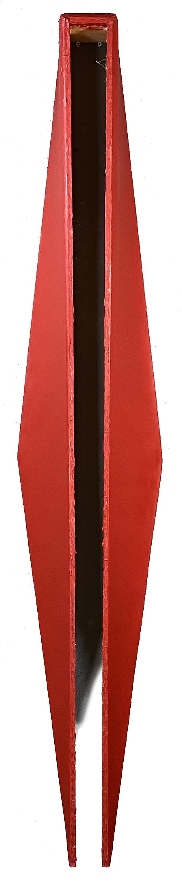 Allan Graham (aka Toadhouse), Shroud (Riding Hood): ARTIST: Allan Graham (aka Toadhouse) (b. 1943 ) MEDIUM: Oil on Canvas formed to Maple Wood DATE: 1986 DIMENSIONS: 73 x 23 x 9 in. SIGNATURE: Verso Gram 01 CONDITION: Good, Fingerprints along all sides