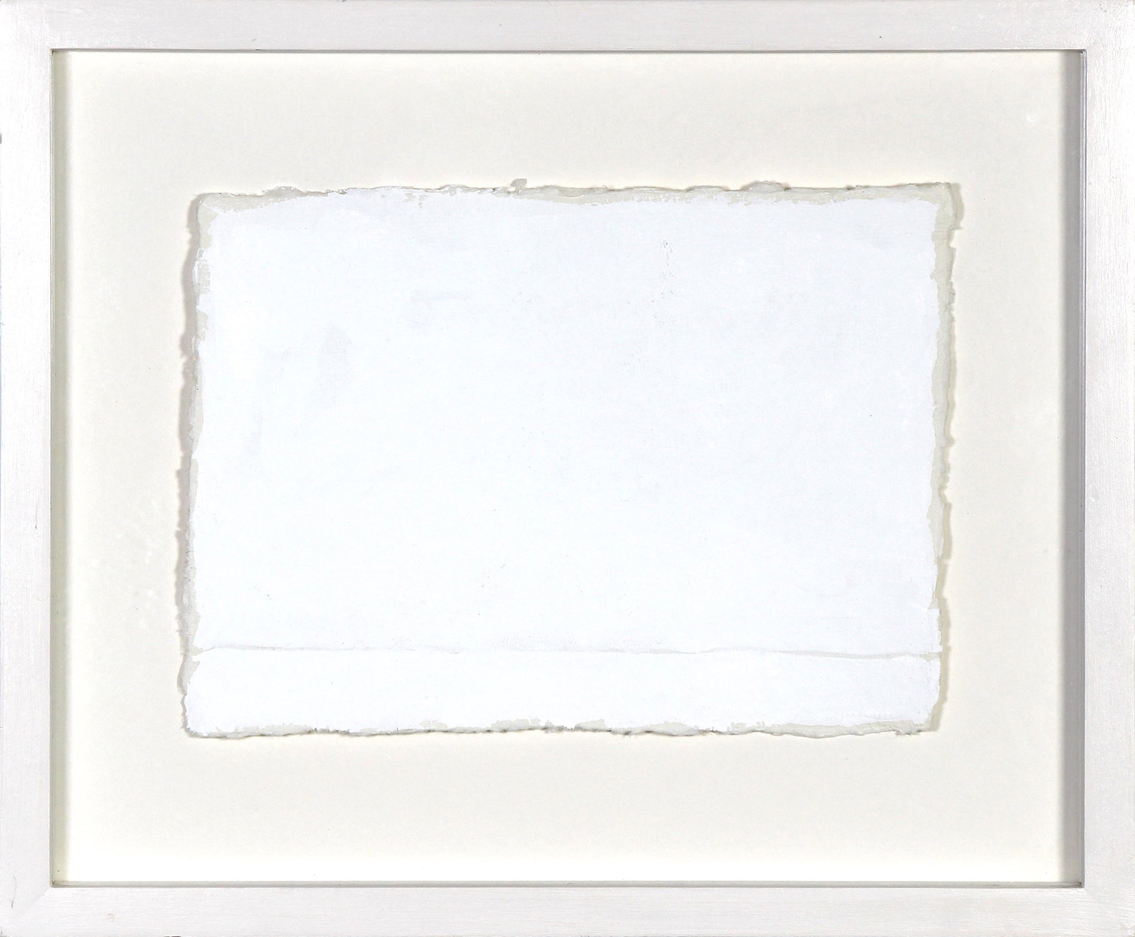 Joe Barnes, Untitled (1E): ARTIST: Joe Barnes MEDIUM: White Ink/Indian Paper DATE: 1995 DIMENSIONS: 5 x 7 in. (image); 10.75 x 9 in. (framed) SIGNATURE: Unsigned CONDITION: Fine PROVENANCE: Charlotte Jackson Fine Art, Santa Fe,