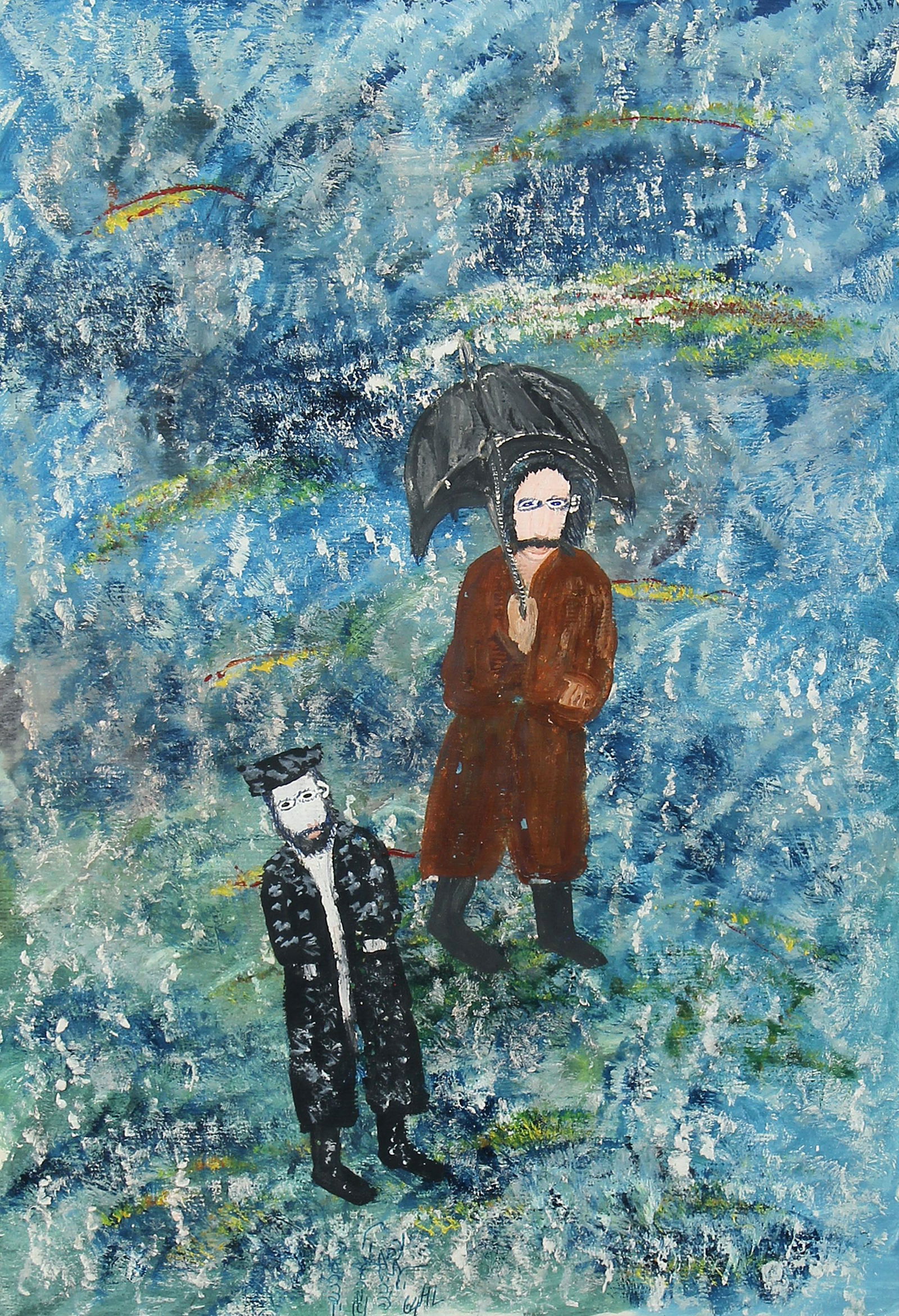 Unknown, Untitled (Two Men in the Rain) (1 of 3)