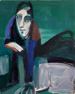 Jamie Chase, Untitled (Green Woman)
: ARTIST: Jamie Chase MEDIUM: Acrylic on Paper on Canvas DATE: n.d. DIMENSIONS: 30 x 22.25 in. (image and sheet); 40 x 33 in. (framed) SIGNATURE: Signed lower right Chase CONDITION: Excellent PROVENANCE