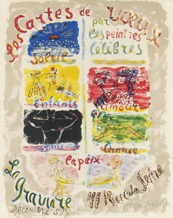 Constantin Terechkovitch, Les Cartes de Voeux: ARTIST: Constantin Terechkovitch (1902-1978) MEDIUM: Lithograph in Colors