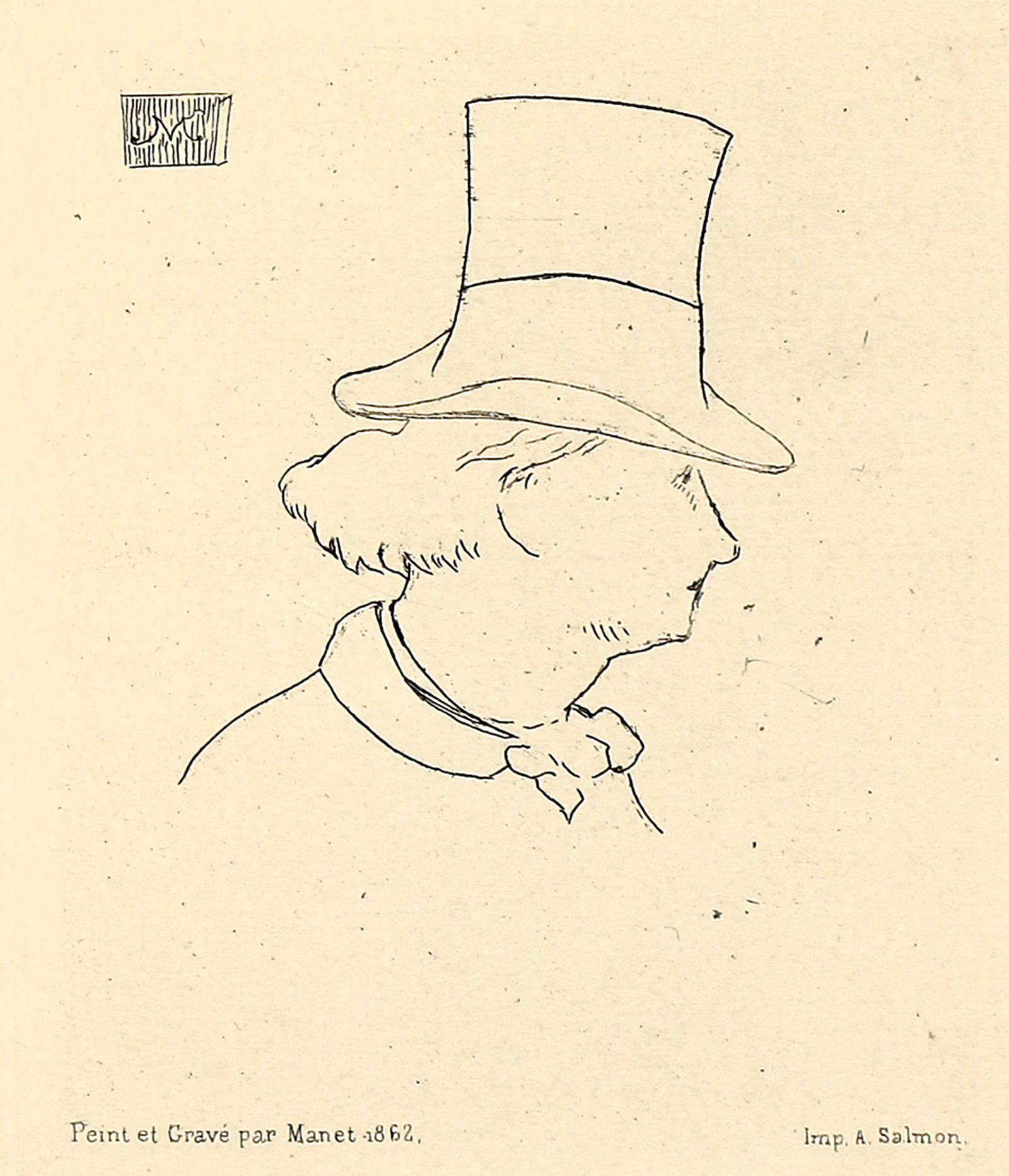 Edouard Manet, Baudelaire de Profil en Chapeau (1 of 2)