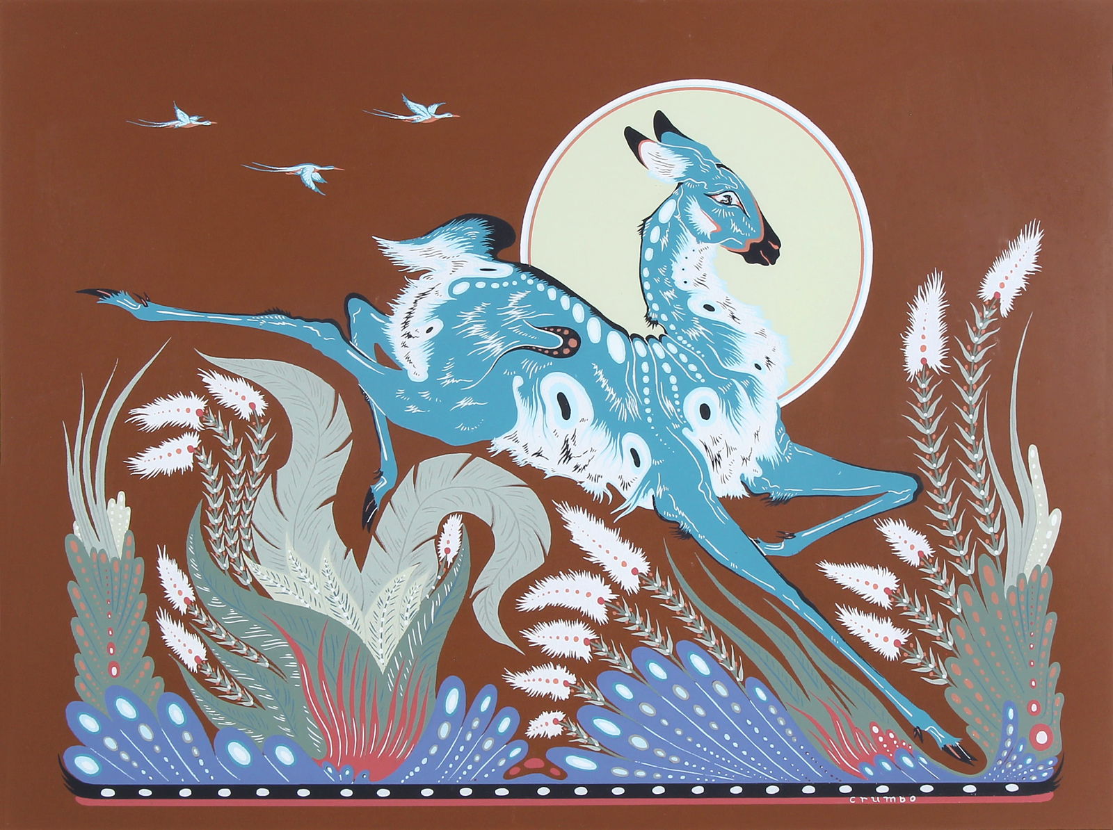 Woody Crumbo, Untitled (Running Deer) (1 of 3)