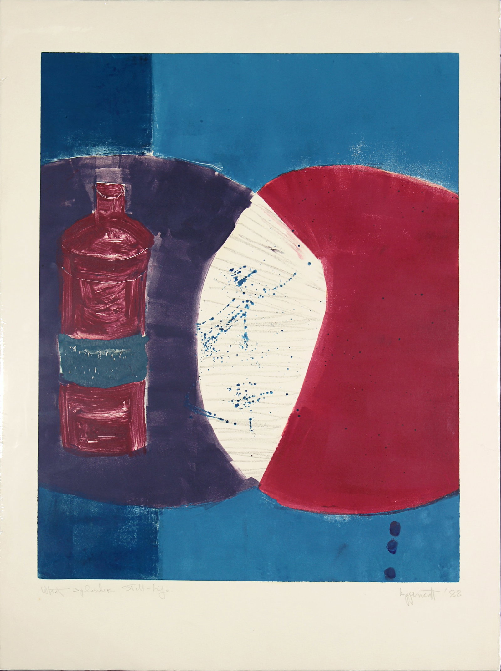 Janet Lippincott, What Splendor Still Life: ARTIST: Janet Lippincott (1918-2007) MEDIUM: Monotype DATE: 1988 DIMENSIONS: 23.5 x 18.5 in. (image); 30 x 22 in. (sheet) SIGNATURE: Lower right Lippincott 88; lower left What Splendor Still Life COND