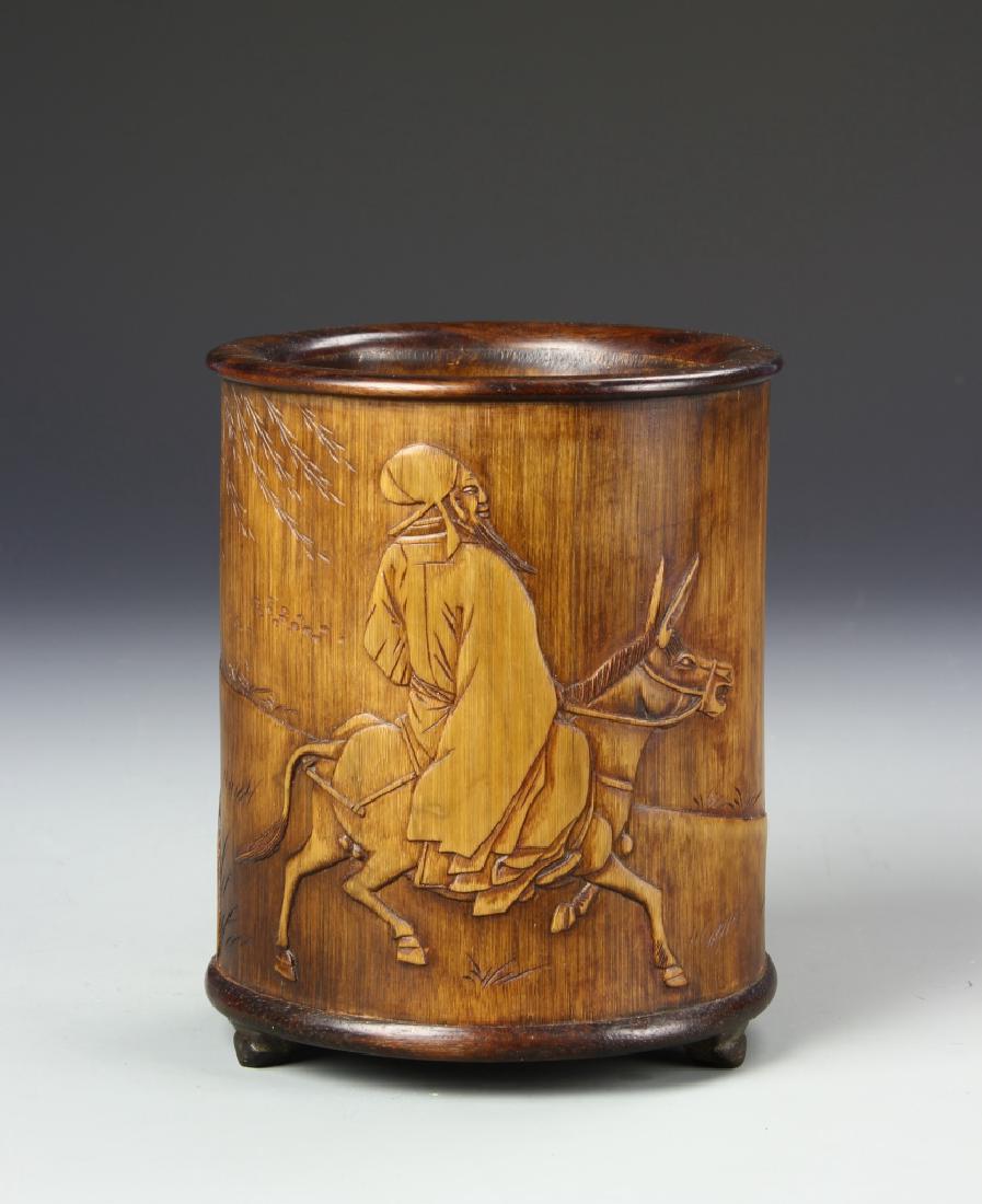Chinese Bamboo Brush Pot (1 of 4)