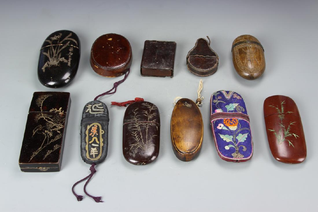 Group of Chinese Antique Eye Glass Cases (1 of 2)