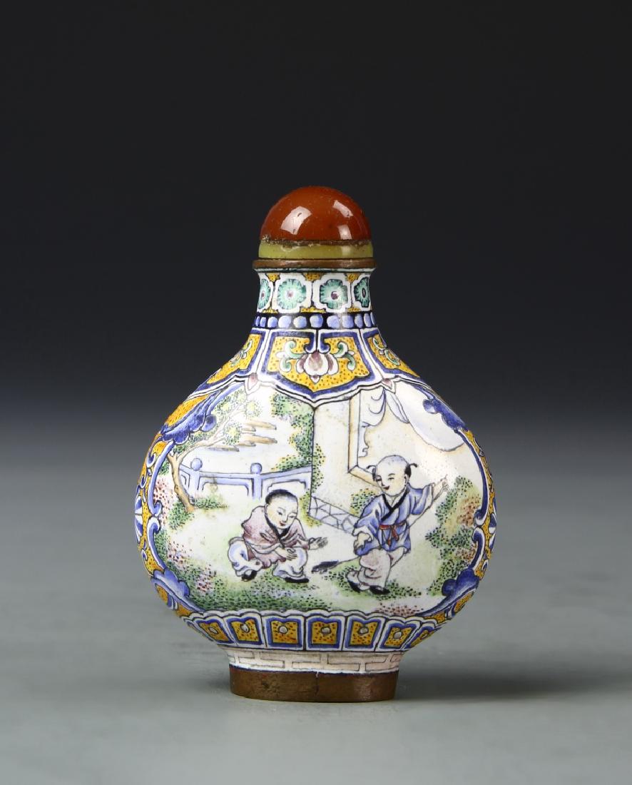 Chinese Enameled Copper Snuff Bottle (1 of 5)