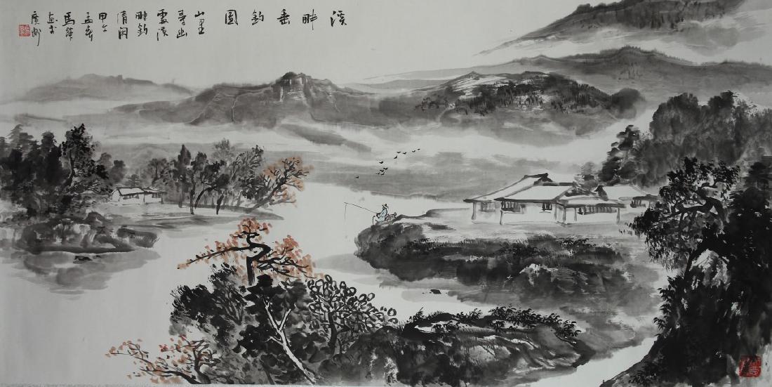 Chinese Scroll Painting of Landscape (1 of 3)